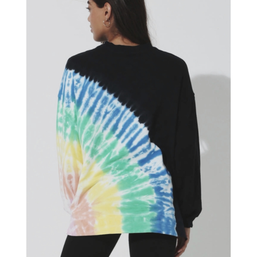 Electric & Rose Neil Tie Dye Sweatshirt Black Rainbow - Small - Picture 4 of 8
